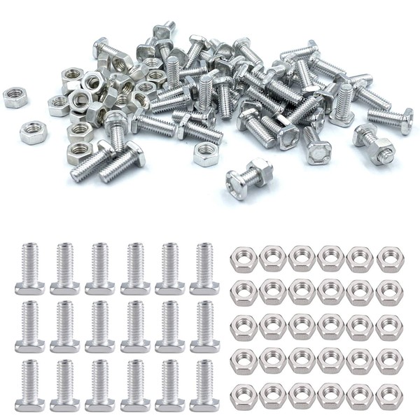50 Sets Aluminium Greenhouse Nuts and Bolts for Building and