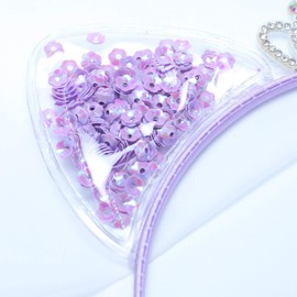 TseenYi Cute Cat Ears Headband Floral Paper Headpiece Fashion Hairpin Headwear Hair Accessories for Women and Girls (Purple)