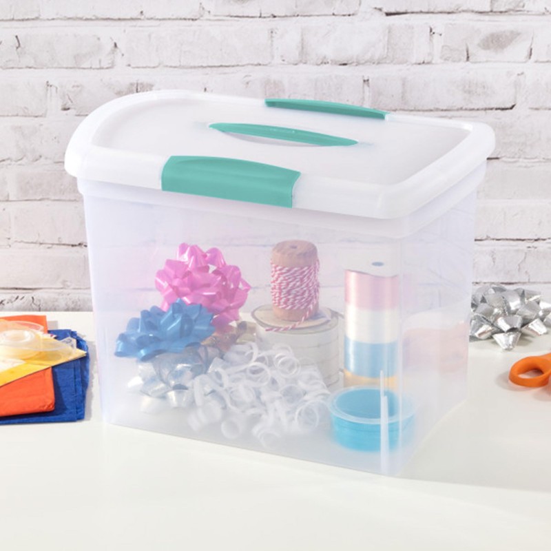 Sterilite Large Nesting ShowOffs, Stackable Small Storage Bin with Latching