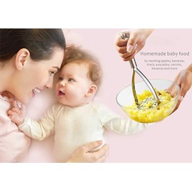 Potato Masher,Professional Stainless Steel Potato Masher,Cooking Utensil,Garlic Press,Cooking and Kitchen Gadget,Kitchen Utensils,Stainless Masher