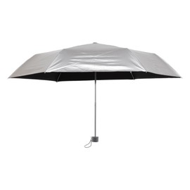 Asty ASP24MN55 Full Blackout Windproof Solid Color Silver Coated Mini Folding Umbrella Silver 21.7 inches (55 cm) x 6R