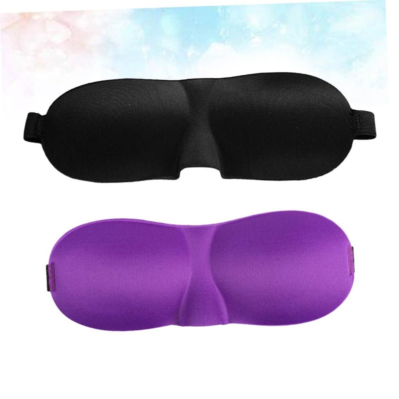 TOVINANNA 2Pcs Contoured Sleep Mask Adjustable Eye Cover for Comfortable