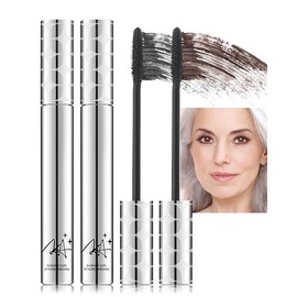 Máscara de pestañas para mujeres mayores 60 Plus, 2 unidades de rímel impermeable volumen y longitud | Black Brown Tubing Mascara for Women Lashes, Lo