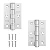 Door Hinge 3" 75mm Ball Bearing Hinges Satin Chrome Suit