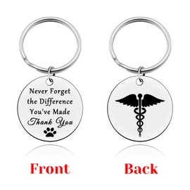 6Pcs Veterinary Technician Gift Veterinarian Keyring Gift Vet Tech Gift for Women Thank You Keyring Gift for Men Veterinary Appreciation Gift Inspirational Keyring Gift Veterinarian Assistant Gift