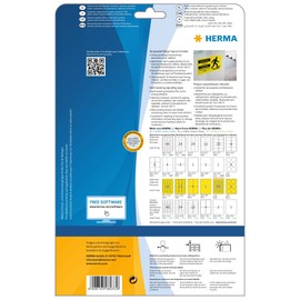 HERMA 8033 Wetterfeste Folienetiketten, 25 Blatt, 210 x 297 mm, 1 pro A4 Bogen, 25 Stück, selbstklebend, bedruckbar, matt, blanko Outdoor Signal-Etiketten Aufkleber aus Folie, gelb