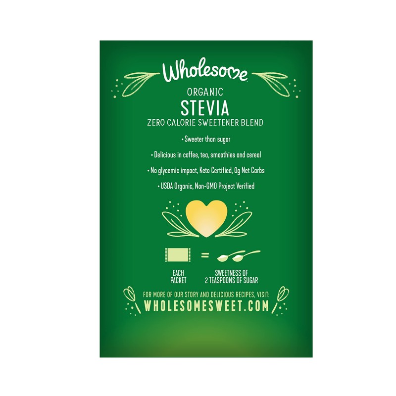 Wholesome Sweeteners Organic Stevia, 1000 Count Packets, Zero Calorie Sweetener