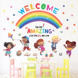 DECOWALL SG2-2403 Kids Play Corner and Quotes Wall Stickers Colorful Décor Nursery Wall Decals Peel and Stick Removable Bedroom Baby Boys Girls Playroom Classroom Decorations School Inspirational