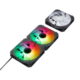 Abysm Gaming Arclight 2.0 ARGB Kit 3-in-1 Black - Pack of 3 Fans 120 mm with ARGB Lighting, Series Connection (Clic&Go), PWM, 1500 RPM - Black