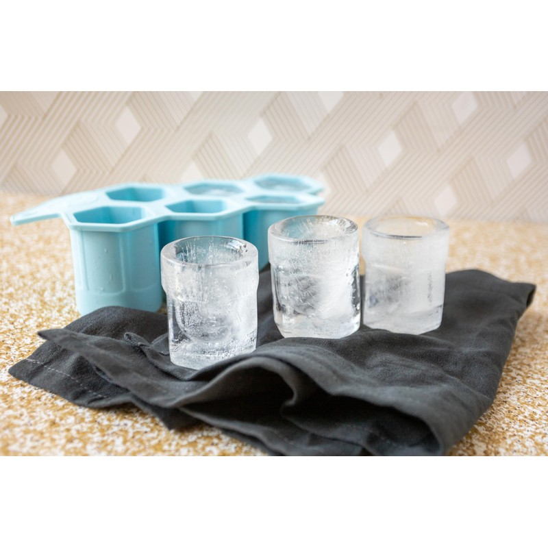 Outset Silicone Hexagon Ice Shot Mold, 6 Glass Capacity