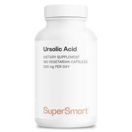 Supersmart - Ursolic Acid 300mg per Day (Well-Tolerated) - Rosemary Leaf Extract Supplement | Non-GMO & Gluten Free - 180 Vegetarian Capsules