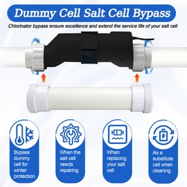 Rugam Salt Cell Bypass Dummy Cell Pipe Compatible with Hayward T-Cell Salt System, Prolong Life of Salt Cell, Winter Bypass Pipe, Salt Cell Bypass Pipe Fits for Hayward Salt Cell Dummy Bypass