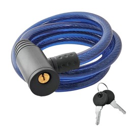 Lecute Candado Cadena Bicicleta Motocicleta Antirobo Cable Seguridad Casco Lock Llave Cerradura Multiuso (Azul)