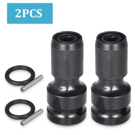 2PCS Juttzzei Impact Wrench Adapter, 1/2" Square Drive to 1/4" Hex Shank Socket Adapter, CR-V Steel 1/2 to 1/4 Inch Impact Driver Socket Quick Release Chuck Converter for Impact Driver Ratchet Wrench