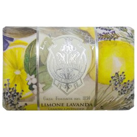 La Florentina:"Limone Lavanda" Bar Soap, Lemon Lavender Scent,"Bellosguardo" Collection - 7 Ounces (200g) Package [ Italian Import ]