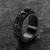 OIDEA Men's Spinner Ring Skull: Pack of 2 Spinning Rings