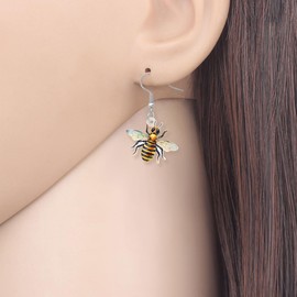 TIZURO Acrylic Cute Bumble Bee Earrings Spring Summer Bug Insects Design Trendy Dangle Jewelry For Women Wasp Lovers Gifts (Lemon)