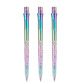 Caliburn Evo Dart Points | Roughed Smooth Grip | No Lip Design | Precision Steel Tip Dart Points | Multiple Colours (Rainbow, 36mm)