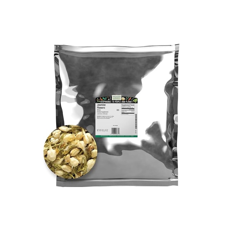 Frontier Co-op Dried Jasmine Flowers, 1lb Bulk Bag, Whole Jasmine