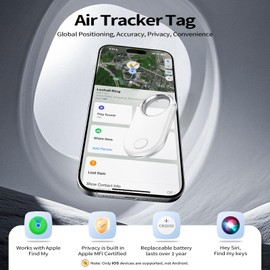 Hendari Smart Air Tracker Tag (iOS ONLY, Android Not Supported). Bright White/2 Pack