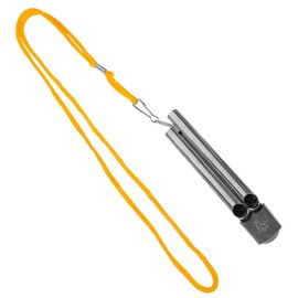 SUPVOX 1set Stainless Steel Whistle Pendant for Referees Loud Survival Whistle with Lanyard Portable Outdoor Safety for Camping Hiking Fishing Training