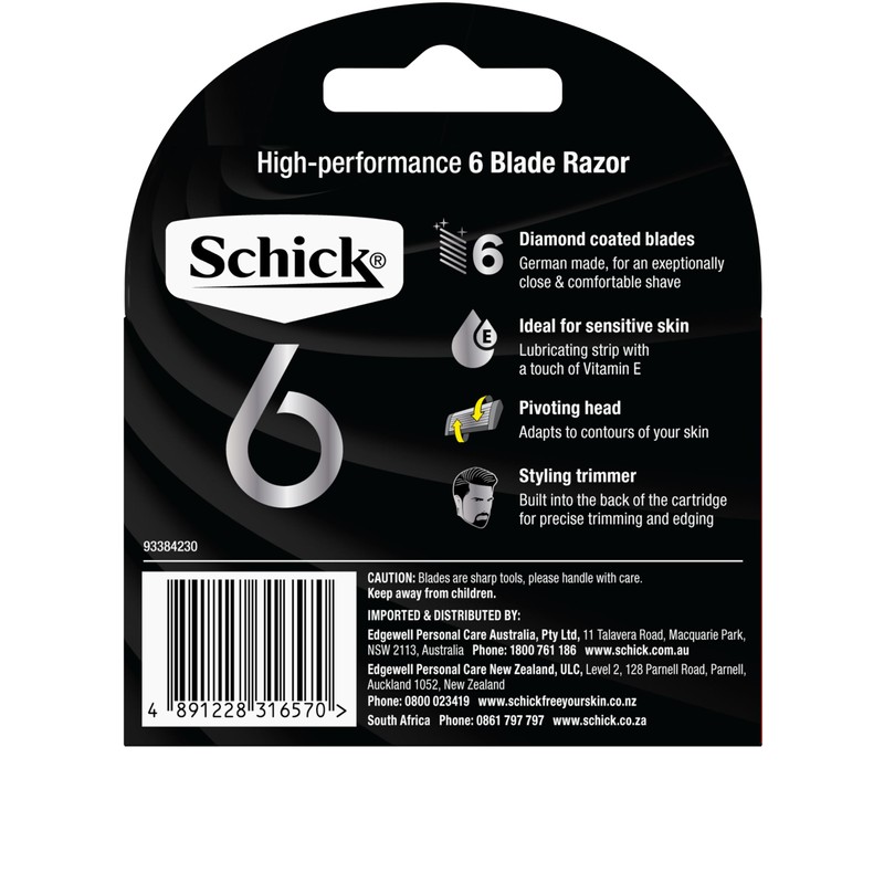 Schick - Schick 6 for Men | Razor Blade Refills