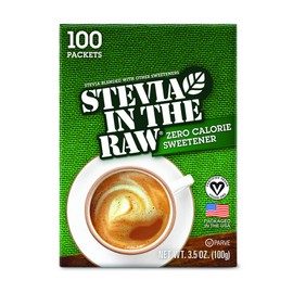 STEVIA IN THE RAW, Zero Calorie Sweetener Packets 100 Count Box (12 Pack)