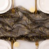 MLMC 6Pcs Black Gold Table Runner Sheer Gauze Glitter Metallic