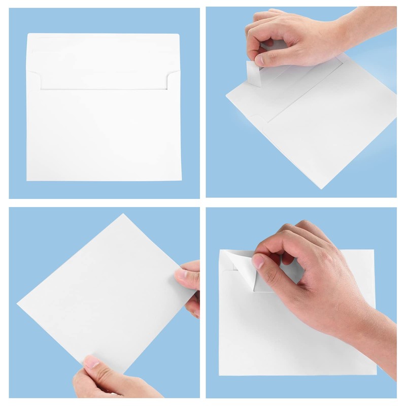 50 Pack 5x7 White Self-Seal Envelopes for Invitations, Weddings, Greeting