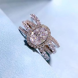 Viyuroyk 925 Sterling Silver Shiny Surround Cubic Zirconia Rings Diamond Rings for Women Jewelry Findings Earring Backs Findings (US Code 6)