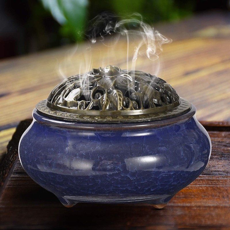 Miupoo Incense Burner and Cone Incense Holder with Brass Incense