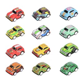 12 Pcs Pull Back Cars Toy, Mini Push and Go Toy Cars for Kids, Friction Powered Race Vehicles for Toddlers Ages 2 3 4 5, Fun Party Favors, Goodie Bag Fillers & Carnival Prizes