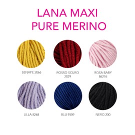 Panini Tessuti, Maxi Pure Merinos Wool - 200g (4 x 50g) - 100% Merinos - Crochet and Knitting Needles
