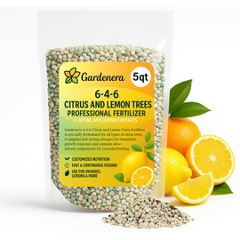 Gardenera Premium Citrus Fertilizer + Vital Micronutrients - Perfect Balanced NPK for All Citrus - for Indoor and Outdoor Plants - Orange, Lime, Avocado and Lemon Tree Fertilizer - 5 QUARTS
