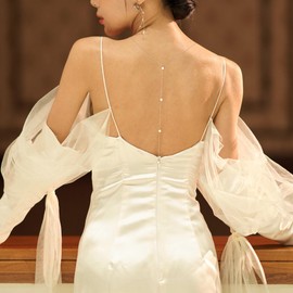 Long Gold Necklaces for Women, Back Necklace for Backless Dress, Back Jewelry for Backless Dress, Back Chain for Backless Dress, Crystal Gold Drop Necklace, Lariat Necklace for Women, Gold Body Chain