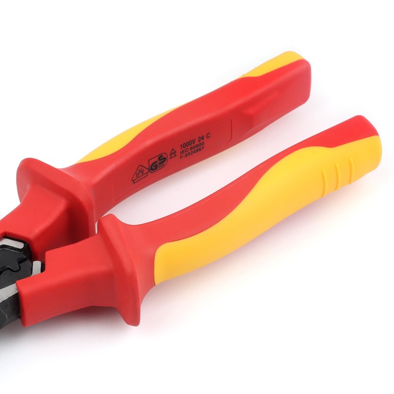 FOURROBBER VDE Plier Universal Combination Plier,with Insulated Handles 60CrV, VDE-Tested