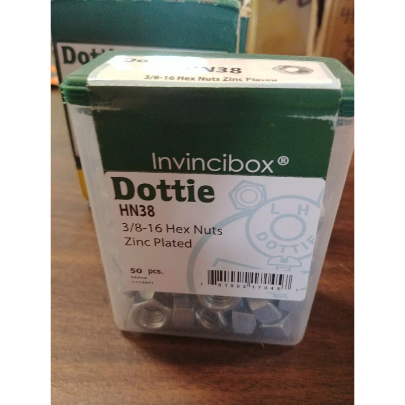 Dottie HN38 3/8-16 Hex Nuts Zinc Plated 250 NEW