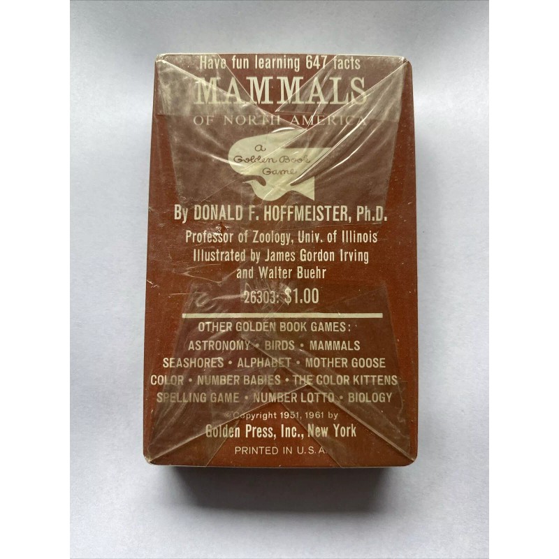 Golden Press Mammals Golden Press Card Game Sealed Pack Of