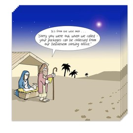 Twizler Lustige Weihnachtskarten, 6 Stück, Design "Missed Delivery" – 6 Stück Weihnachtskarten – Lustige Weihnachtskarten, Multipack