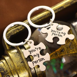 BESPMOSP 2PCs Couples Gifts You Are My Person Matching Keychains Set For Best Friends Greys Anatomy Gifts