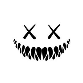DXNQ Demon Smile Car Sticker, Waterproof Devil Smiley Shape Car Decal for Rear Windshield, Automotive Reflective Demon Smile Sticker for Car Truck SUV, Universal Car Accessories (Black)
