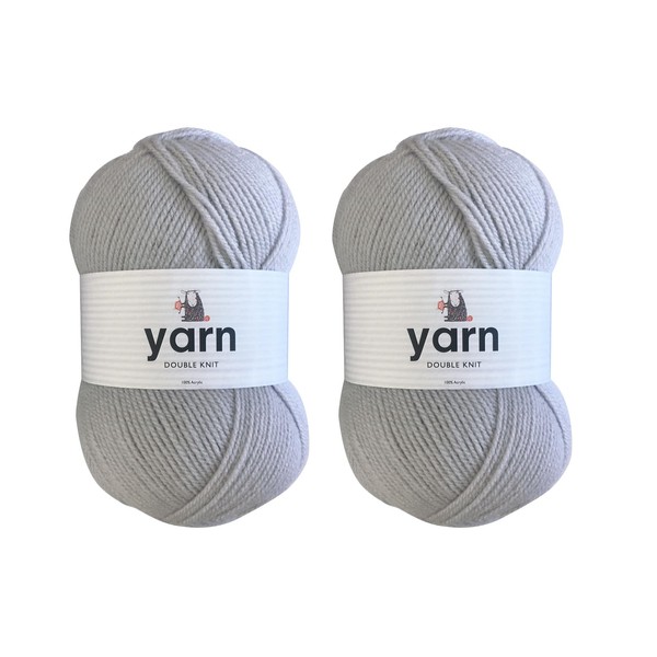 Korbond Yarn - Light Grey - 2 x 100g Acrylic