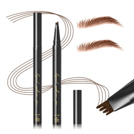 GL-Turelifes Eyebrow Pencil Microblading Pen, Liquid Eyebrow Pen Micro 4 Tip Eyebrow Pencil Brow Pen Long-Lasting Waterproof & Smudge-proof Natural Eyebrow Makeup (#01 Light Brown)