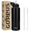 GOPPUS 1.2L/40oz Stainless Water Bottle with Straw Large Thermal Bottle