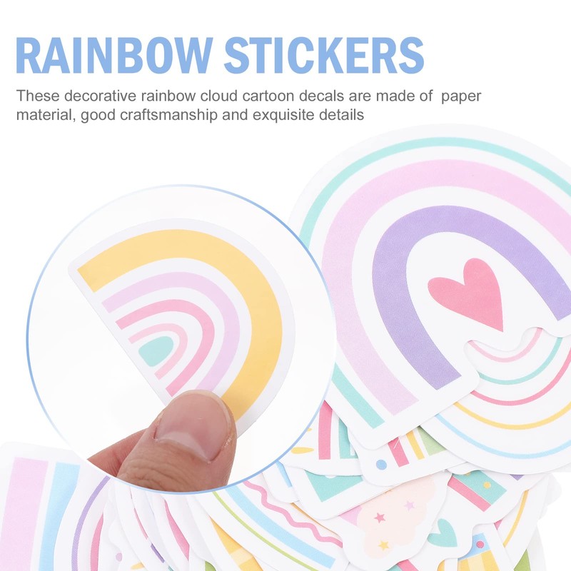 EXCEART 100 Piezas Arcoíris Pegatinas Pequeñas Calcomanías De Arco Iris