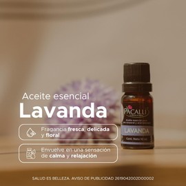 Aceite Esencial de Lavanda 100% Puro 10 ml Aroma Floral para Difusor y Uso Externo PACALLI