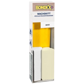 Bondex Bondex Wachskitt Wei?  7 g Block | Ausbesserung von Rissen, Kratzern oder L?chern | Einfache und saubere Verarbeitung und Anwendung | berstreichbar nach Trocknung | Inklusive Kunststoffspachtel | Holzpaste| Holzfllung