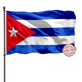 Cuban Cuba Flag 3x5 Outdoor Double Sided- 3Ply 240D 4 Rows Stitched- Large 3x5 Cuban Flag For Wall- UV Fade Resistant With Canvas Header & 2 Brass Grommets