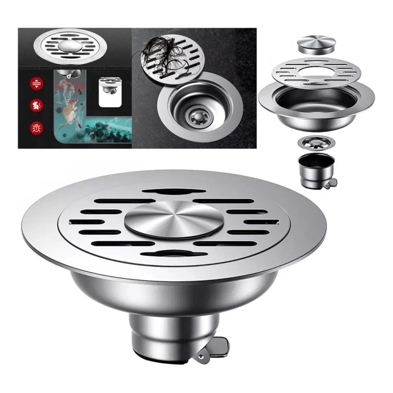 Coladera Baño Acero Inoxidable Anti Olores E Insectos