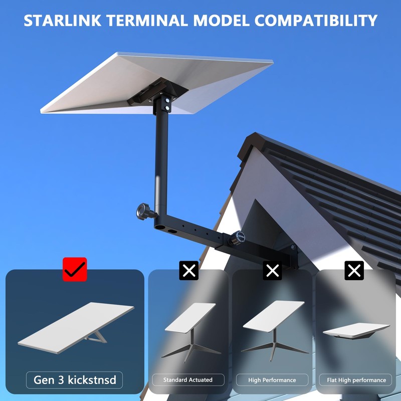 Adjustable Starlink Gen 3 Mount, Starlink Pole Mount with Starlink